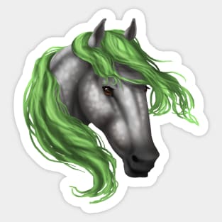 Horse Head - Dapple Green Mane Sticker